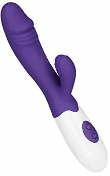 E.I.S. Kraftvoller Silikon-Rabbit mit stilisierter Eichel 19 cm lila | weiß