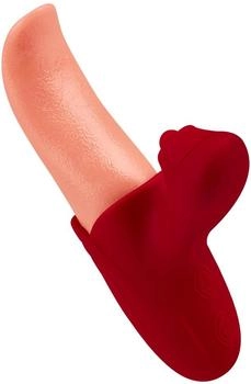E.I.S. Zungenförmiger Rabbitvibrator 15,5 cm rot | natur-hell