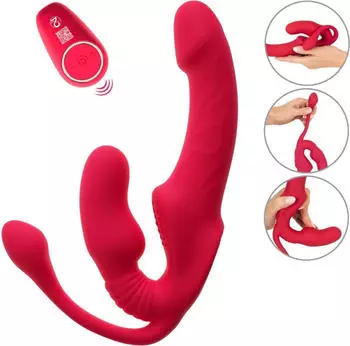 You2Toys Strapless Strap-On Triple Teaser, 10 Vibrationsmodi, Fernbedienung, rosa