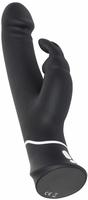 Happyrabbit Realistic - wasserdichter Vibrator mit Klitorisarm schwarz