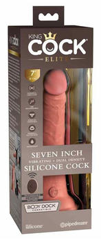 Pipedream King Cock Elite 7“ Vibrating + Dual Density Silicone Cock with Remote Light