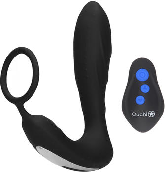 Ouch! E-Stimulation & Vibration Butt Plug with Cockring and Remote