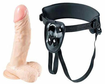 NMC Potent Plunger Strap-On Harness 8" Vibrating Dildo