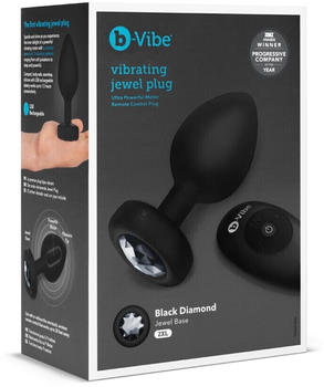 b-Vibe Vibrating Jewel Plug XXL Black - 5 cm