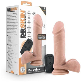 Blush Dr. Skin Silicone Dr. Dylan 7 Inch Vibrating Dildo With Remote...