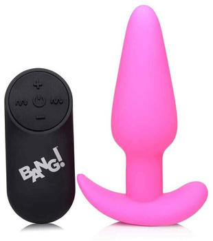 XR Brands 21X Vibrating Silicone Butt Plug with Remote Control - Pink