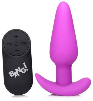 XR Brands 21X Vibrating Silicone Butt Plug w/ Remote Control - Purple