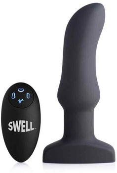XR Brands 10X Inflatable + Vibrating Curved Silicone Anal Plug