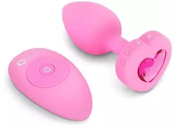 b-Vibe Vibrating Heart Anal Plug pink