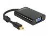 DeLock Adapterkabel mini DisplayPort 1.1 Stecker an VGA Buchse + Audio, schwarz,