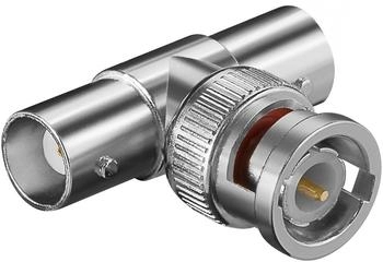 Goobay BNC-Stecker auf 2 x BNC-Kupplung T-Adapter mit Goldkontakten (11344)