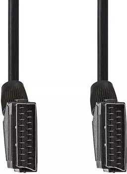 Nedis SCART-Kabel SCART Stecker - SCART Stecker Vernickelt 480p 1,50 m Rund PVC Schwarz (CVGL31001BK15)