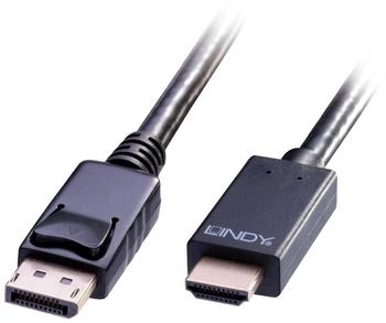 Lindy DisplayPort 1.2 to HDMI 1.4 4K 30 Hz Cable (0.5 m) Black
