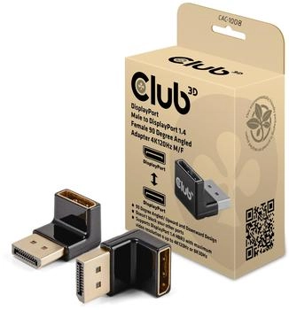 Club3D DisplayPort 1.4 Male to Female 90° 4K 120 Hz Cable Black