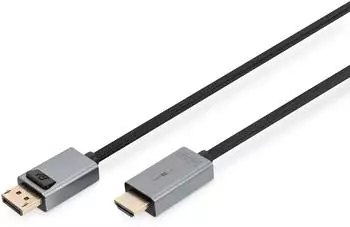 Digitus DisplayPort to HDMI Cable UHD 4k/30Hz HDMI 2.0 DisplayPort 1.2 with LED (1,8m)