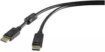 Renkforce DisplayPort Male to Male UHD 4K @ 60 Hz Cable Black (1 m)