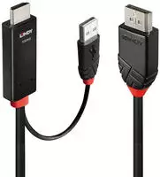 Lindy 41498 Adapter De Cable De Video 1 M Hdmi + Usb Type-a Displayport Schwarz