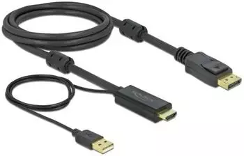 DeLock HDMI zu DisplayPort Kabel 4K 30Hz 2m (85964)
