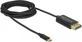 DeLock USB-C auf DisplayPort Kabel 2m koaxial, schwarz (83710)