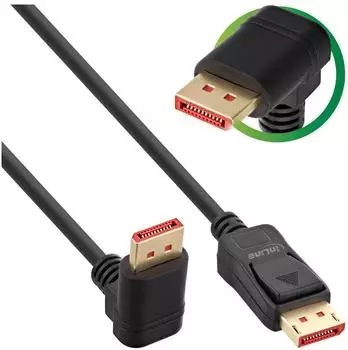 InLine DisplayPort 1.4 Kabel 8K4K, nach unten gewinkelt, 1m (17151U)