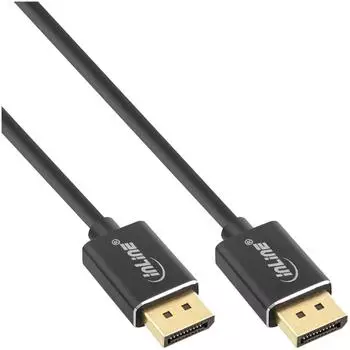 InLine DisplayPort 1.4 Kabel Slim, 8K4K, schwarz, vergoldete Kontakte, 0,5m (17201S)