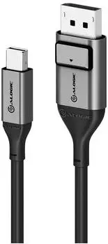 Alogic Ultra Mini-DisplayPort-zu-DisplayPort-Kabel 2m, schwarz/grau (ULMDPDP02-SGR)