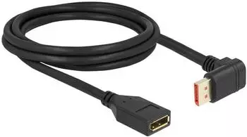 DeLock DisplayPort-Verl&auml;ngerungskabel Stecker 90&deg; unten gewinkelt 8K 60Hz 2m (87091)