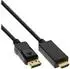 InLine DisplayPort zu HDMI Konverterkabel, 4K/60Hz, schwarz, 1m (17181I)