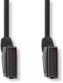 Nedis SCART-Kabel 21-pin Stecker auf Stecker, vernickelt, 2m, schwarz (CVGB31000BK20)