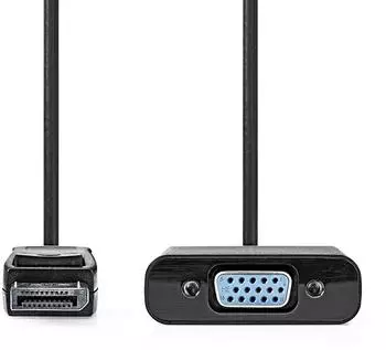 Nedis DisplayPort-Adapter auf VGA Buchse, 1080p, 0.20m, schwarz (CCGB37351BK02)