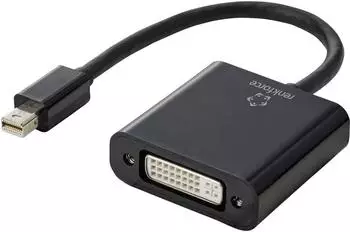 Renkforce RF-4769258 Mini-DisplayPort-Stecker auf DVI-Buchse 24+5pol. Adapter, schwarz, 15cm (RF-4769258)