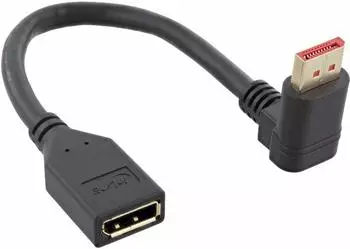 InLine DisplayPort 1.4 Adapterkabel ST/BU, 8K4K, oben gewinkelt, 0,15m (17159O)