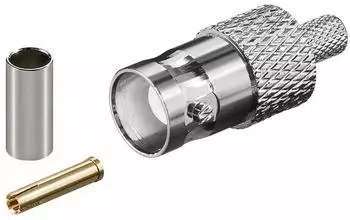 Goobay BNC-Crimpkupplung RG58/U, Gold-Pin (11357)