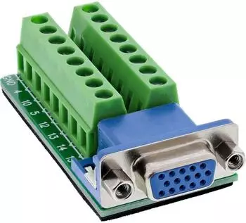 InLine Terminalblock VGA (HD15) Buchse, 2-reihig, Schraubklemme (92503A)