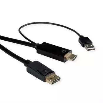 Roline HDMI zu DisplayPort Kabel, ST/ST, schwarz, 3m (11.04.5993)