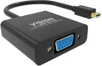 Vision TC-MDPVGA/BL Videokabel-Adapter Mini DisplayPort zu VGA (D-Sub), schwarz (TC-MDPVGA/BL)