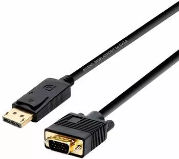 Aisens DisplayPort zu VGA Konverterkabel, DP/M-VGA/M, schwarz, 2m (A125-0365)