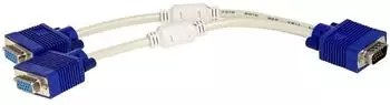 Akyga AK-AD-20 VGA-Splitter 1x Stecker auf 2x Buchse, 15cm Kabel (AK-AD-20)