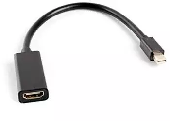Lanberg Mini DisplayPort 1.2 auf HDMI Adapter Stecker/Buchse 20cm schwarz (AD-0005-BK)