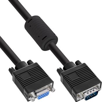 InLine 17705B S-VGA Verlängerung, 15pol HD St/Bu, schwarz (0,5m)