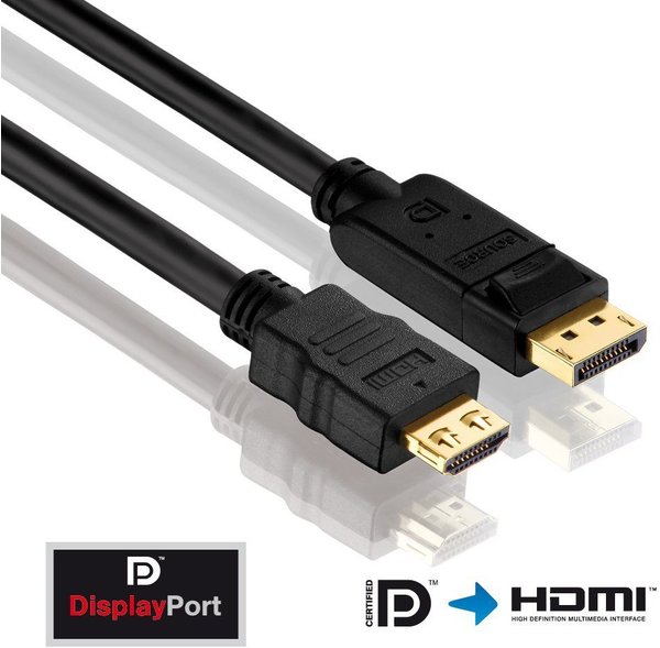 PureLink PI5100-010 High Speed DisplayPort HDMI Kabel (1,0m)