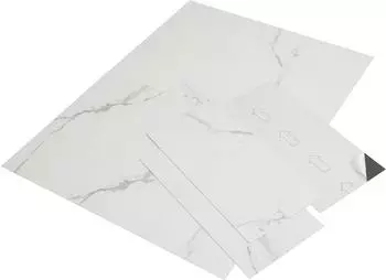 Misento Vinylboden selbstklebend 4,46 m² Marmoroptik Weiß