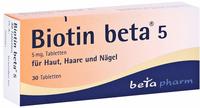 PZN-DE 14278437, betapharm Arzneimittel Biotin beta 5 Tabletten 30 St
