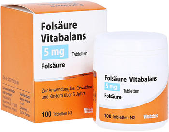 Folsäure Vitabalans 5mg Tabletten (100 Stk.)