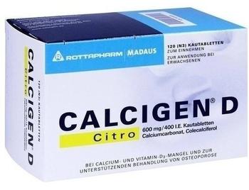 Calcigen D Citro 600 Mg/400 I.e. Kautabletten (120 Stk.)