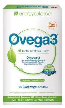 energybalance Ovega3 - 90 Fischölkapseln mit 3 natürlichen Antioxidantien Astaxanthin, Q10 + Vitamin C