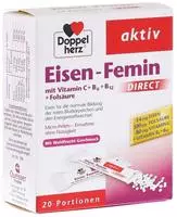 Doppelherz aktiv Eisen-Femin Direct mit Vitamin C + B6 + B12 + Fols&auml;ure 20 St