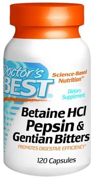 Doctors Best Betaine HCL Pepsin & Gentian Bitters Kapseln 120 St.