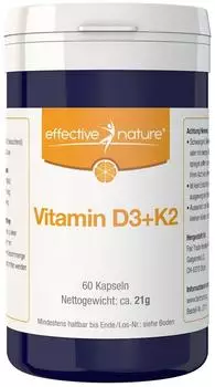 Effective Nature Vitamin D3 + K2 Kapseln 60 St.