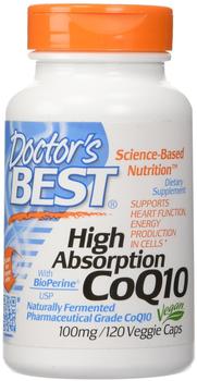Doctors Best, hohe Absorption Coq10 mit Bioperine, 100 mg, 120 vegetarische Kapseln